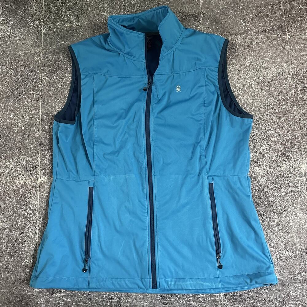 Men's Little Donkey Andy Hooded Windproof Blue Softshell Zip Vest Jacket Sz 2XL